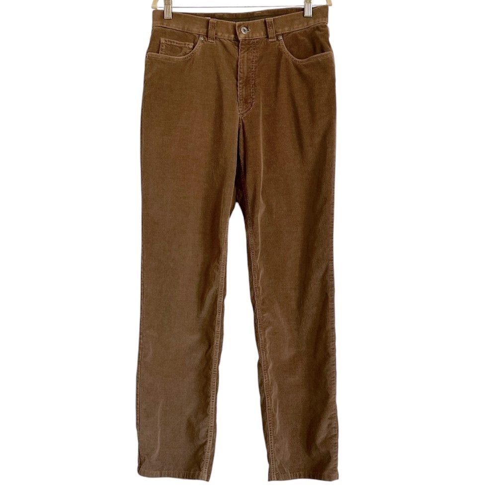 HILTL BROWN STRAIGHT LEG CORDUROY PANTS SIZE 34